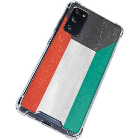 Kuwait Flag Distressed Galaxy S20 FE Clear Case
